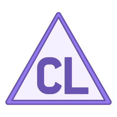 Renkli Klor Çamaşır Suyu Simgesi. Vektör İllüstrasyonu. Tekstil Bakımı, Yıkama, Çamaşır. Etiket, Etiket. Madde Özellikleri Konsepti