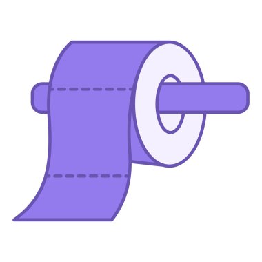 Renkli Tuvalet Kağıdı Simgesi. Vektör İllüstrasyonu. Tuvalet kağıdı sarkıyor Holder 'da. Hijyenik ve hijyenik ürünler. Bakkal Konsepti