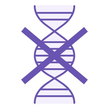 Renkli GDO Serbest Simgesi. Vektör İllüstrasyonu. Genetiği Değiştirilmiş Organizmaların Kullanılmadığı Ürünler. DNA testi. Sağlıklı yaşam tarzı. Beslenme Konsepti