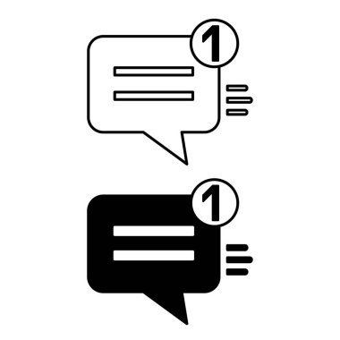 Mesaj Simgeleri. Siyah ve Beyaz Vektör İllüzyonu. Çevrimiçi Sohbet Mektupları, Çevrimiçi İletişim. Konuşan Concepler