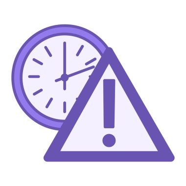Renkli Late Icon. Vektör İllüstrasyonu. Saat ve İçki Yasağı İşareti. Çalışan Konsept