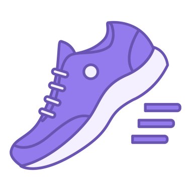 Renkli Koşan Ayakkabı Simgesi. Vektör İllüstrasyonu. Spor kıyafetleri, ayakkabılar. Çalışan Konsept