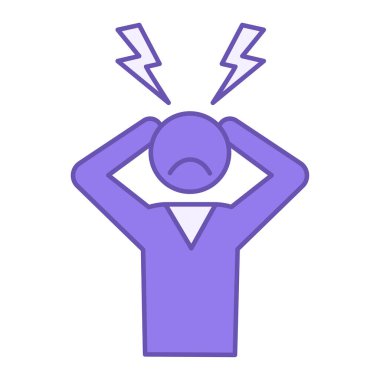 Renkli Endişe Simgesi. Vektör İllüstrasyonu. Belirsiz, Olumsuz Olayları Beklemek. Akıl Sağlığı Konsepti