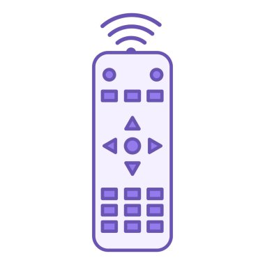 Renkli Uzaktan Denetim Simgesi. Vektör İllüstrasyonu. Cihazların denetimi ve yönetimi için suç ortağı. Gadget, Teknoloji. Aygıt Kavramı