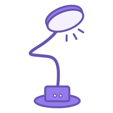 Renkli Lamba Simgesi. Vektör İllüstrasyonu. Masa Aydınlatma Aletleri. Ev Aletleri Konsepti