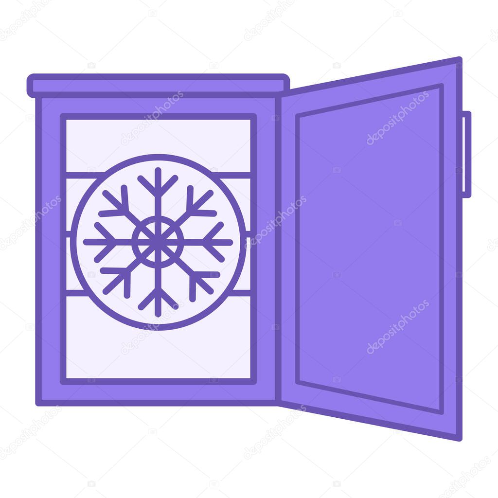 Colored Freezer Icon. Vector Illustration. Electric Appliance For Long-Term Food Storage. Home Appliances Concept