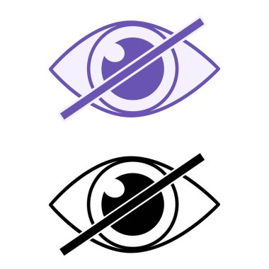 Körlük Simgeleri. Vektör İllüstrasyonu. Tamamen kör, İnsan Gözü. Hastalık, ilaç gibi. Engellilik Konsepti