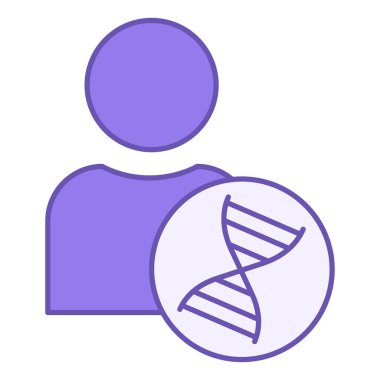 Renkli DNA Simgesi. Vektör İllüstrasyonu. Deoksiribonükleik asit, İnsan Genetik Bilgisi molekülü. Bilim, Tıp. Anatomu Kabul Et