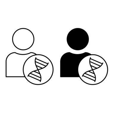 DNA Simgeleri. Siyah ve Beyaz Vektör İllüzyonu. Deoksiribonükleik asit, İnsan Genetik Bilgisi molekülü. Bilim, Tıp. Anatomiyi Kabul Et