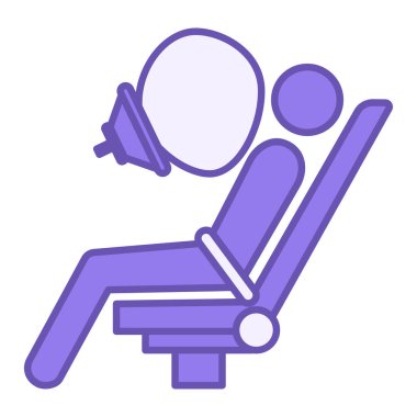 Renkli Hava yastığı Simgesi. Vektör İllüstrasyonu. Sürücü ve Yolcuların Çarpışma 'daki etkisini hafifletmek için tasarlanmış bir cihaz. Güvenlik ve Koruma kavramını kabul et