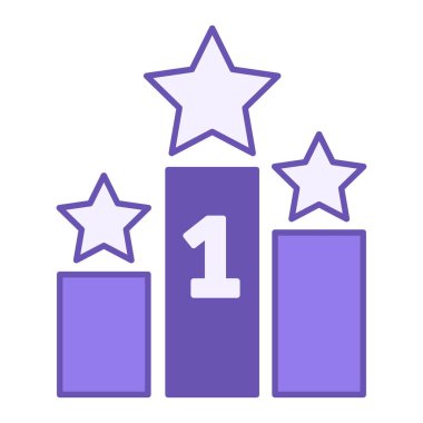 Renkli Sıralama Simgesi. Vektör İllüstrasyonu. Yarışmada birincilik. Önem ya da Popülerlik Değerlendirmesi. Ödül Konsepti