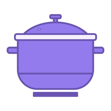 Colored Pot Icon. Vector Illustration. Cookware, Saucepan, Dish, Food. Cooking Concept