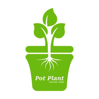 Bitki simgesi, vektör illüstrasyonlu ot yetiştirme