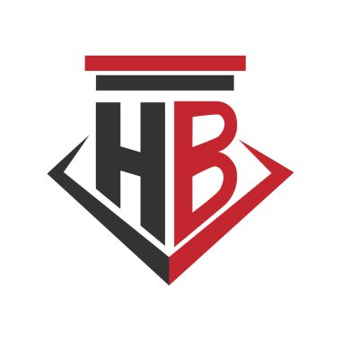 İlk harf h siyah kırmızı logo