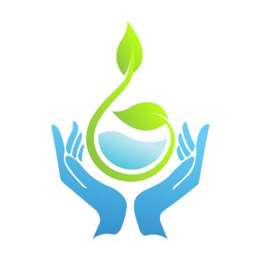 Logo şablonu vektör yaprak