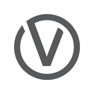 v harfi v logo tasarım vektörü simgesi