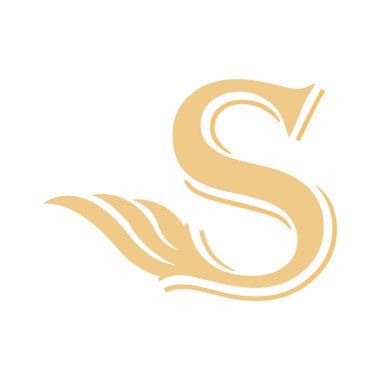 Yaprak logo vektör illüstrasyonlu ilk harfler