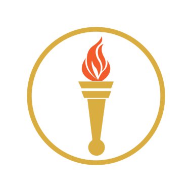 Meşale alev alev ikonu vektör illüstrasyonu