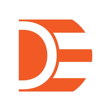 İlk DE harfi logo tasarımı. DE logo vektör şablonu tasarımı