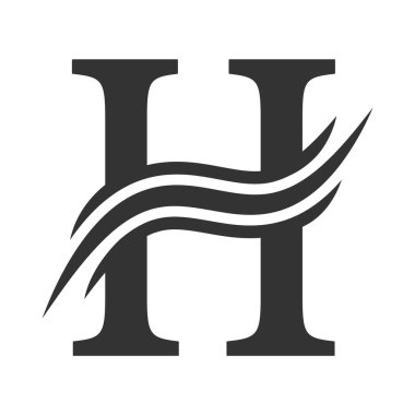 H harfi logo şablon vektör tasarımı
