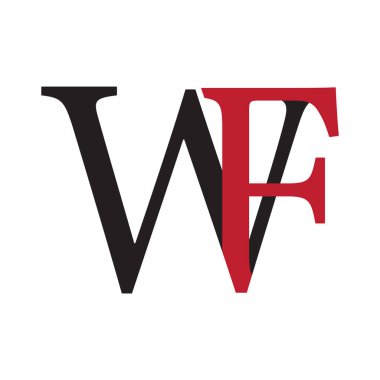 İlk WF harfleri logo tasarımı. WF logo şablon vektör tasarımı. soyut WF veya FW harf logo tasarımı.