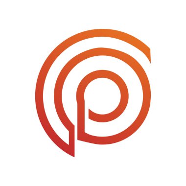 p harfi soyut logo tasarımı ile 