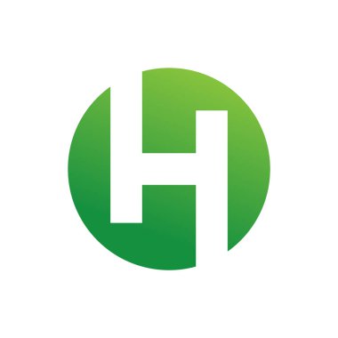 H dairesi logo tasarımı. Yeşil H logo tasarımı. H logo vektörleri. Vegan Gıda logosu tasarımı. Doğal, organik H logosu tasarımı. Yemek pişirme H, ikon ve restoran, kafe için etiket. Harf, hat vektörü. Sağlıklı gıda logosu tasarımı. Eko H logo tasarımı