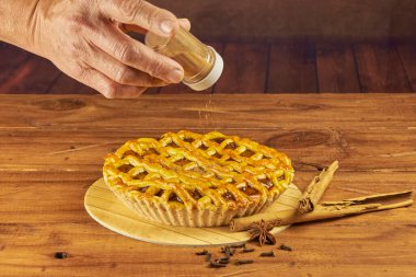 Elmalı turtanın fotokopi alanı olan bir masa üzerindeki yakın plan fotoğrafı. Stüdyo fotoğrafçılık.