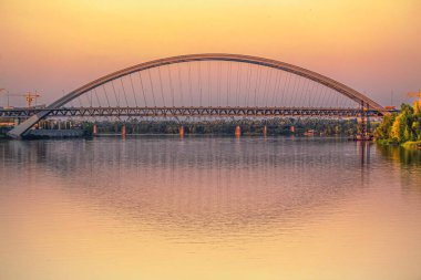 Şehirdeki köprü manzarası, Kyiv, Ukrayna
