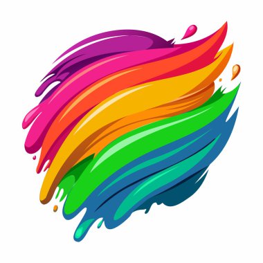 Beyaz arka planda renkli fırça darbeleri izole edilmiş. Tasarımınız için vektör illüstrasyonu