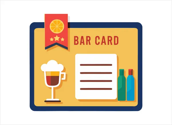 Stilig Bar Meny Card Design Vector Illustrasjon – stockvektor