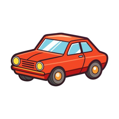 Çizgi film Kırmızı Araba Çizimi