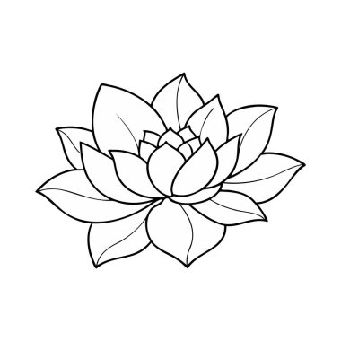 Renk ve Tasarım için Ayrıntılı Lotus Çiçek Çizgisi Sanatı