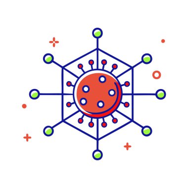 Renkli Virüs İllüstrasyonu - Mikrobiyoloji ve Pandemik Kavram Sanatı