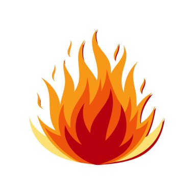 Enerji ve Isı Kavramları için Parlak Çizgi Film Ateş İllüstrasyonu