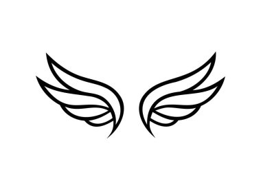 Elegant Wing Design Illustration: Minimalist Art for Logos and Branding clipart