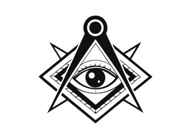 All-Seeing Eye and Compass Illustration for Masonic and Esoteric Designs clipart