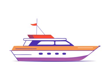 Deniz ve Deniz Tasarım Projeleri için Renkli Yat Çizimi