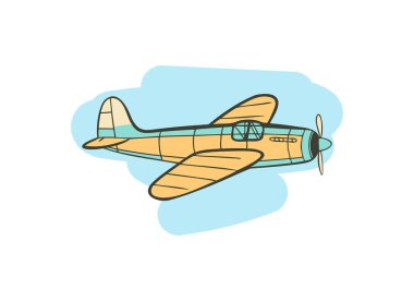 Vibrant Vintage Airplane Illustration  Charming Retro Aircraft Design clipart