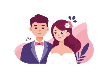 Büyüleyici Gelin ve Damat Çizimi - Düğün Kutlaması Grafiği