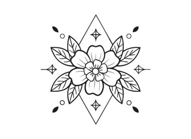 Karmaşık Çiçek Hattı Sanat Tasarımı İllüstrasyonu