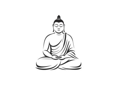 Minimalist Buda İllüstrasyonu - Serene Meditasyon Poz Çizgisi Sanatı