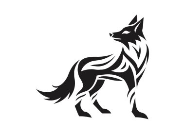 Vektör Kurt Kabile Dövmesi Tasarımı - Siyah ve Beyaz Sanat İllüstrasyonu