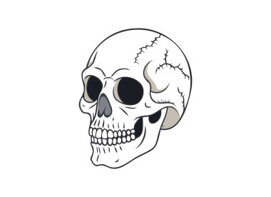 Vector Skull Illustration - Detailed Cartoon Art for Halloween and Gothic Designs clipart