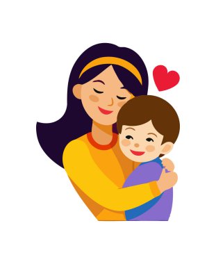 Yürekten İllüstrasyon: Anne ve Çocuk Sevgiyle Kucaklaşıyor