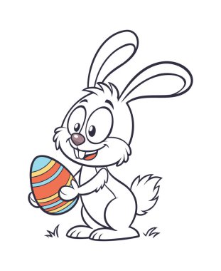 Sevimli Paskalya Tavşanı Renkli Yumurta Kliması