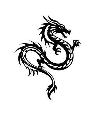 Kabile Ejderhası Dövmesi Tasarımı: Vahşi Siyah Mürekkep Çizimi