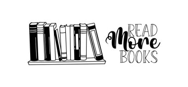 Daha Fazla Kitap Oku - Motivasyon Kitaplığı İllüstrasyonu