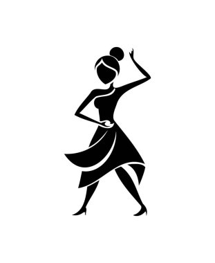 Zarif Dansçı Silüeti Çizimi - Dans Sanatı Grafiksel