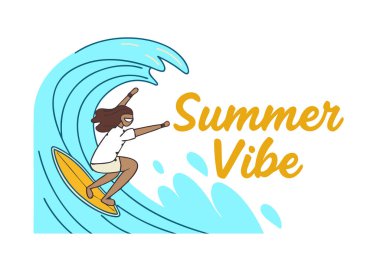 Yaz Sörfü Vibe Vector İllüstrasyonu
